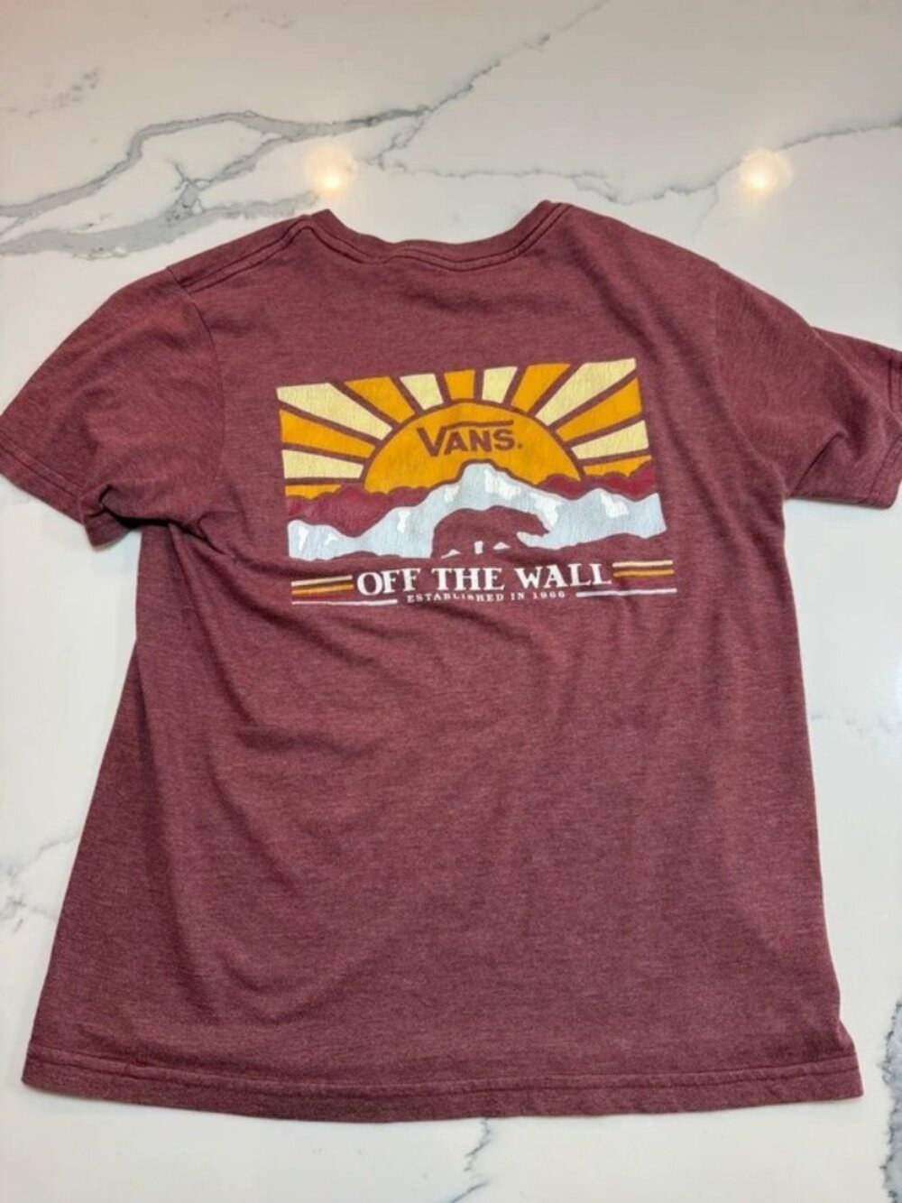 Vans Off The Wall Sunset Bear Graphic T-Shirt Small